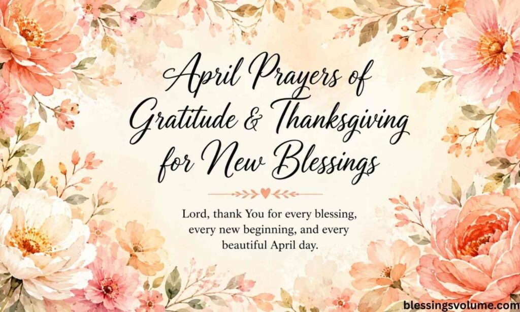 April Prayers of Gratitude  Thanksgiving for New Blessings