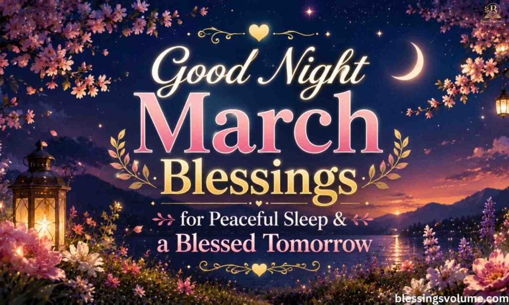 Good Night March Blessings for Peaceful Sleep  a Blessed Tomorrow