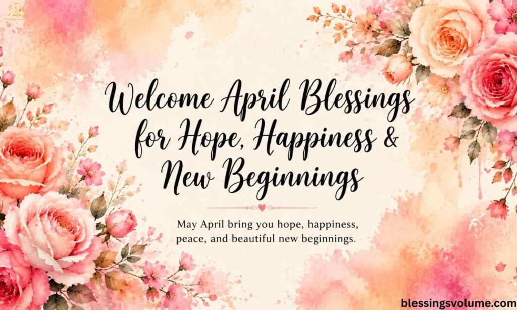 Welcome April Blessings for Hope Happiness  New Beginnings